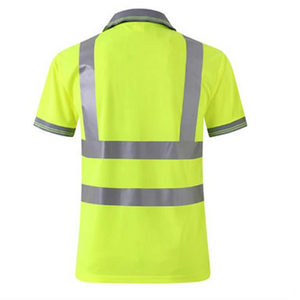 Camiseta reflectante de manga corta de alta visibilidad, bajo MOQ en stock, logotipo personalizado de seguridad para Polo para hombres, transpirable, estampado, patrón sólido - Product Image 3