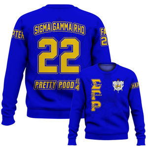 Sigma Gamma Rho เสื้อสเวตเชิ้ตคอกลมขนแกะสีฟ้าทอง1922เสื้อสวมหัวสไตล์กรีกชุดผู้หญิงใส่สบายสำหรับฤดูหนาว - Product Image 6