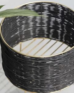 Handmade planters customized design & size decorative planters Rattan weaved planters cane <b>flower</b> pots with golden metal stand - Product Image 3