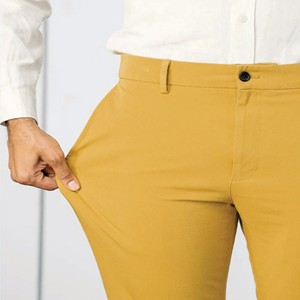 2023 Chino Pants Men Stretch Slim Classic Fit Casual Summer Pants <b>Trousers</b> Thin Cotton Elastic Waist Korean Male Business <b>Light</b> - Product Image 3