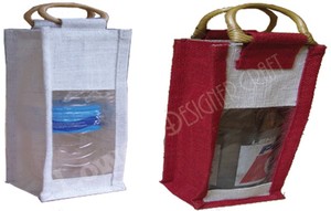 Bolsas de transporte de vino de yute con logotipo personalizado, embalaje de regalo reutilizable ecológico para botella para ir de compras - Product Image 5