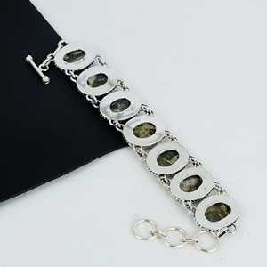 Pulsera hecha a mano de concha de abulón, joyería de plata de ley 925, pulsera antigua, joyería elegante para regalo, regalo de aniversario para mujer - Product Image 3