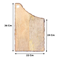 Planche à découper en bois de mangue de cuisine de haute qualité avec écorce de planche à découper en bois épais et utilisation de service, planche à charcuterie en bois