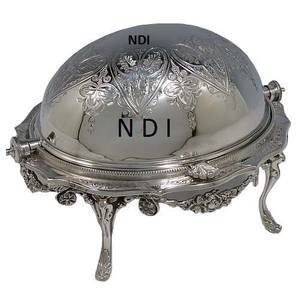 Hotel restaurante Catering Accesorios Estilo lujoso hecho a mano diseñador Buffet Acero inoxidable plato de frotamiento - Product Image 3