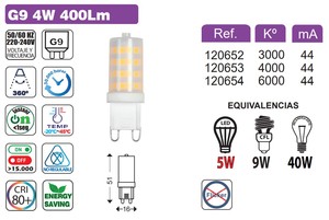 หลอดไฟ LED G9 4W 6000K 400Lm (บีบไลท์ 120654) - Product Image 2