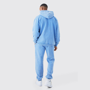 Survêtement surdimensionné à capuche pour homme 100% coton tricoté en molleton imprimé Stone Wash Winter Sweatsuit avec fonction anti-rétrécissement grande taille - Product Image 2