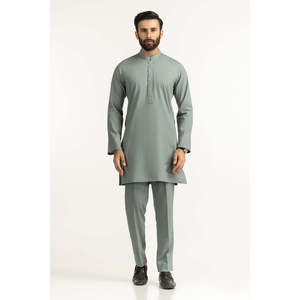 ชุดเสื้อคามีซสั้นพร้อมกางเกงทรงตรงผ้าออกซ์ฟอร์ด ตกแต่งกระดุม ผ้าฝ้าย 100% - รุ่น SK-BSCSL25-005 - Product Image 3