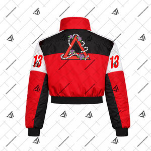 Delta grec en gros |   Sigma |   Theta |   Vêtement de sororité DST, veste de course courte brodée pour femmes |   Objets grecs - Product Image 2