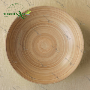Bol en bambou jetable artisanal du Vietnam, durable, pour la présentation sur table de fête, écologique, classique, pour salade, D29xH8cm - Product Image 3