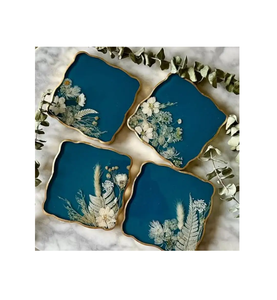 Sous-verres floraux abstraits en résine époxy au design unique avec des sous-verres artistiques et modernes pour les amateurs de décoration à des prix très abordables - Product Image 4