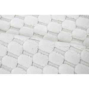 Alfombra de baño y ducha Anissa 70x120cm, color crudo, de algodón tejido, teñido con hilo jacquard, diseño abstracto, producción personalizada - Hecho en Turquía - Product Image 3