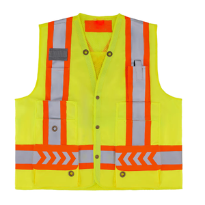 Meilleure vente en gros Gilet de sécurité personnalisé avec nouveau design de logo personnalisable en polyester réfléchissant pour hommes - Product Image 3