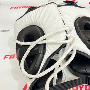 Dernier modèle de protège-tête ouvert réglable noir et blanc avec logo personnalisé, équipement professionnel d'entraînement de combat, protège-tête de Muay Thai - Product Image 5