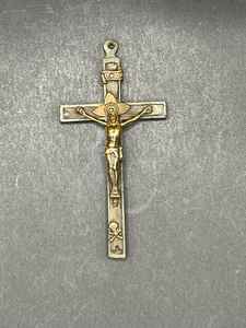 Crucifix en laiton et en bois artisanal, croix chrétienne, décoration murale, décoration religieuse pour l'église et la maison - Product Image 4