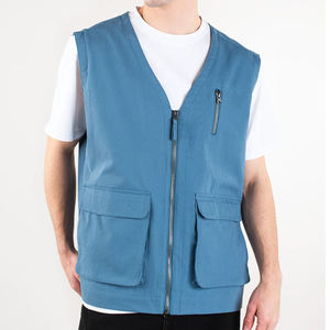 เสื้อกั๊กกีฬามัลติฟังก์ชั่นของผู้ชายเสื้อกั๊กขนสัตว์กลางแจ้งแบบมีซิปตกแต่งด้วยกระดุมกระเป๋ากันน้ำระบายอากาศได้ - Product Image 4