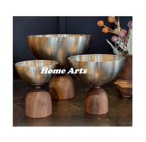 Tazón de frutas de acero inoxidable con soporte de acrílico Diseño clásico Tazón de dulces de tamaño personalizado con soporte a granel - Product Image 2