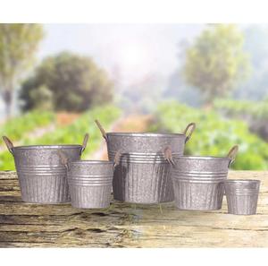 Design fantaisie fer galvanisé rond écologique jardinière de fleurs pour la maison jardin utilisation extérieure Pot de fleur et jardinières - Product Image 2