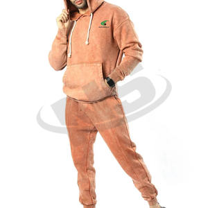 Conjunto de Ropa Deportiva de Dos Piezas con Capucha, Estilo Urbano, Lavado Ácido, Color Personalizado, de Alta Calidad para Hombre - Product Image 4