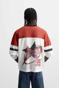 เสื้อกีฬาทีมฟุตบอลสไตล์สตรีทย้อนยุคเสื้อเจอร์ซีย์เล่นฟุตบอลสไตล์อเมริกันวินเทจโอเวอร์ไซส์ผ้าเจอร์ซีย์กันแดดซีดจางสำหรับผู้ชาย - Product Image 5