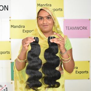 100% naturel brut pas cher vierge de haute qualité faisceaux bodywave cuticule aligné extensions de cheveux humains indiens - Product Image 4