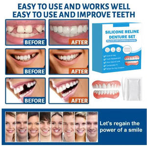 Kit de silicone blanchissant pour prothèses dentaires, doublures en plastique pour dents supérieures et inférieures - Product Image 2