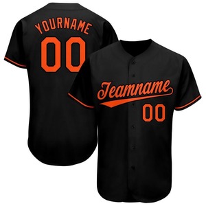 Uniforme de béisbol Industria Ropa deportiva Camiseta de béisbol naranja negra personalizada - Product Image 1