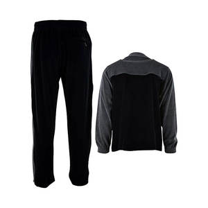 ชุดวอร์มผ้ากำมะหยี่สำหรับผู้ชายแบบพรีเมี่ยมมีกระเป๋าซิปและใส่สบายสำหรับออกกำลังกายสีดำถ่านทุกวัน - Product Image 5