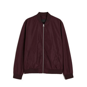Qualité supérieure 2023 Arrivée Hommes Marron Couleur De Base Bomber Veste À Vendre Hommes Zipper Bomber Veste Avec Col Côtelé - Product Image 4