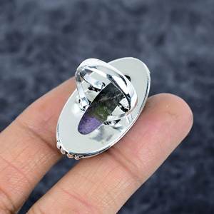 Purpurite 925 Sterling <b>Silver</b> Antique <b>Ring</b> Handmade Bohemian Oval Shape Gemstone Bezel Setting Wedding Anniversary <b>Ring</b> for <b>Men</b> - Product Image 4