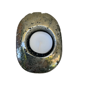 High quality Natural Stone Candle Holder Pyrite Natural Crystal Candle Holder Gemstone Crystal Reiki Healing Wholesaler Supply - Product Image 1