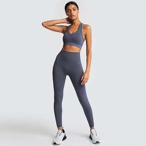 Costume de Yoga à carreaux respirant léger pour femmes veste à glissière Leggings décontracté course Gym Fitness moulant 2 pièces sport - Product Image 3