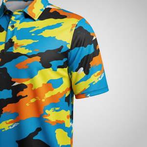 เสื้อยืดถักโพลีเอสเตอร์สำหรับผู้ชายแห้งเร็วระบายอากาศกันรอยยับแขนสั้นพิมพ์ลายดีไซน์ตามสั่ง100% - Product Image 4