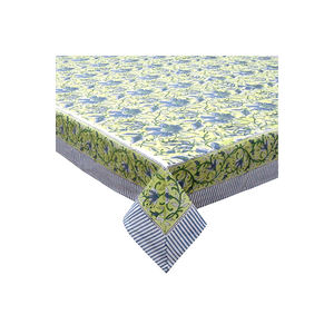 Mantel de algodón blanco recién llegado, manteles de algodón puro con estampado de bloques a mano, artesanía atemporal a la venta a precio barato - Product Image 1