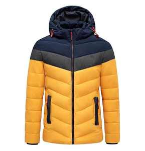 100%Polyester Winter Cotton <b>Padded</b> Puffer <b>Jacket</b> Latest Design <b>Padded</b> Outdoor <b>Hooded</b> Three Tone Waterproof Puffer <b>Jacket</b> for Men - Product Image 3