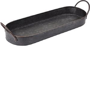 Plateau de service de nourriture en métal de forme ronde avec Base en bois plateau de service de nourriture de cuisine plateau de Table à manger décoratif plateau de service de café de bureau à domicile - Product Image 2