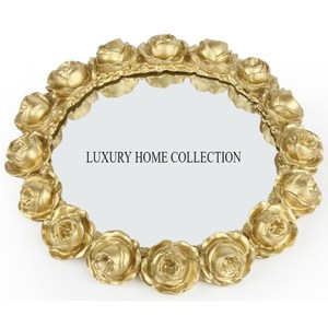 Bandeja de espejo de cristal de metal de lujo de Estilo Vintage para la exhibición de tocador de decoración otomana y decoraciones sofisticadas para el hogar - Product Image 5