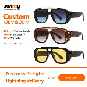 กรอบแว่นกันแดดแฟชั่นทรงใหญ่ ดีไซน์โดดเด่น รับผลิตตามแบบ (OEM) สำหรับผู้ชาย ป้องกันรังสียูวี 400 ป้องกันแสงสะท้อน เหมาะสำหรับขับรถ ใช้ได้ทั้งผู้ชายและผู้หญิง สไตล์วินเทจ ขายส่ง เลนส์หลากสี รับทำโลโก้ รูปทรงวงรี - Product Image 2