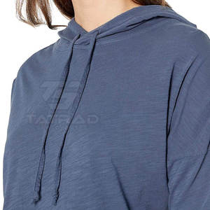 Sweat à capuche oversize pour femme, qualité supérieure, tissu 100% coton, coupe-vent, écologique, service OEM, dernier design tendance - Product Image 4