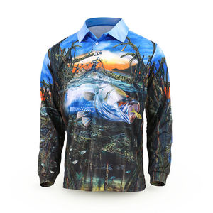 Polos de pesca de manga larga para hombre personalizados al por mayor 100% poliéster transpirable sublimación de talla grande impermeable para compradores - Product Image 4