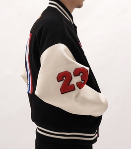 Logo personnalisé chenille broderie Patch noir laine Vintage College Varsity Jacket Letterman Varsity Vestes Hommes - Product Image 5