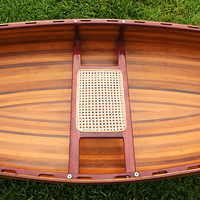 Canoë en bois artisanal avec pagaie, canoë de haute qualité pour l'aventure aquatique, la pêche ou l'exposition (301Lx66.7Wx49H cm)