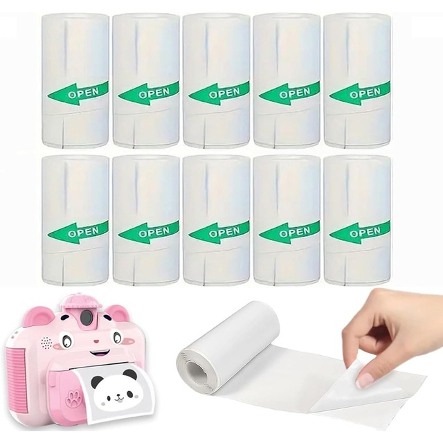 Self-adhesive Thermal Sticker Paper for Mini Printers - Perfect for Notes Photos Sticker Paper Roll for Inkjet Printer