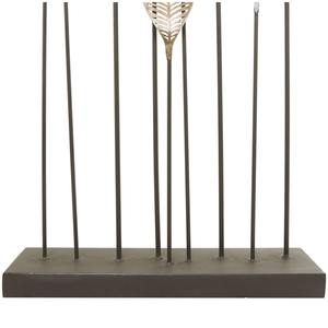 Sculpture de table en métal à motif de feuille avec base en bois, élégant accent artistique pour la décoration intérieure du salon et du bureau, en provenance d'Inde - Product Image 5