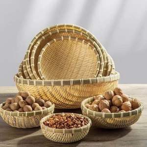 Cesta de Almacenamiento de Alimentos de Bambú Circular Vintage, Tejida a Mano y Ecológica - Product Image 5