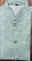 Collier de bande broderie lourde imprimé numérique traditionnel Diwali vêtements de fête hommes Koti Style Kurta ensemble à bas taux