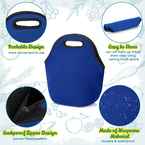 Sac à déjeuner isotherme en néoprène, sac fourre-tout réutilisable avec fermeture éclair pour les voyages en plein air, les pique-niques, le bureau - Product Image 3