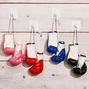 <b>Mini</b> Leather Boxing Gloves Keychain with Laced Wrist Car Promotional Hanging Keyring for <b>Gifts</b> and <b>Bag</b> Decor - Product Image 3