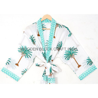 Kimono Vintage de Seda con Estampado Floral, Cuello en V, Cierre con Cordón, Talla Única para Mujer, Ropa de Playa de Verano, Transpirable y de Secado Rápido