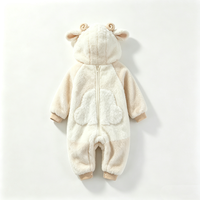Combinaison bébé en polaire personnalisée avec capuche, costume de mouton pour nouveau-né, combinaison en peluche douce, combinaison de neige pour bébé