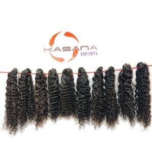 Extensions de cheveux indiens 100% naturels non traités vierges bruts noirs pour femmes Machine à cuticules alignées Double trame cheveux humains à vague profonde - Product Image 1